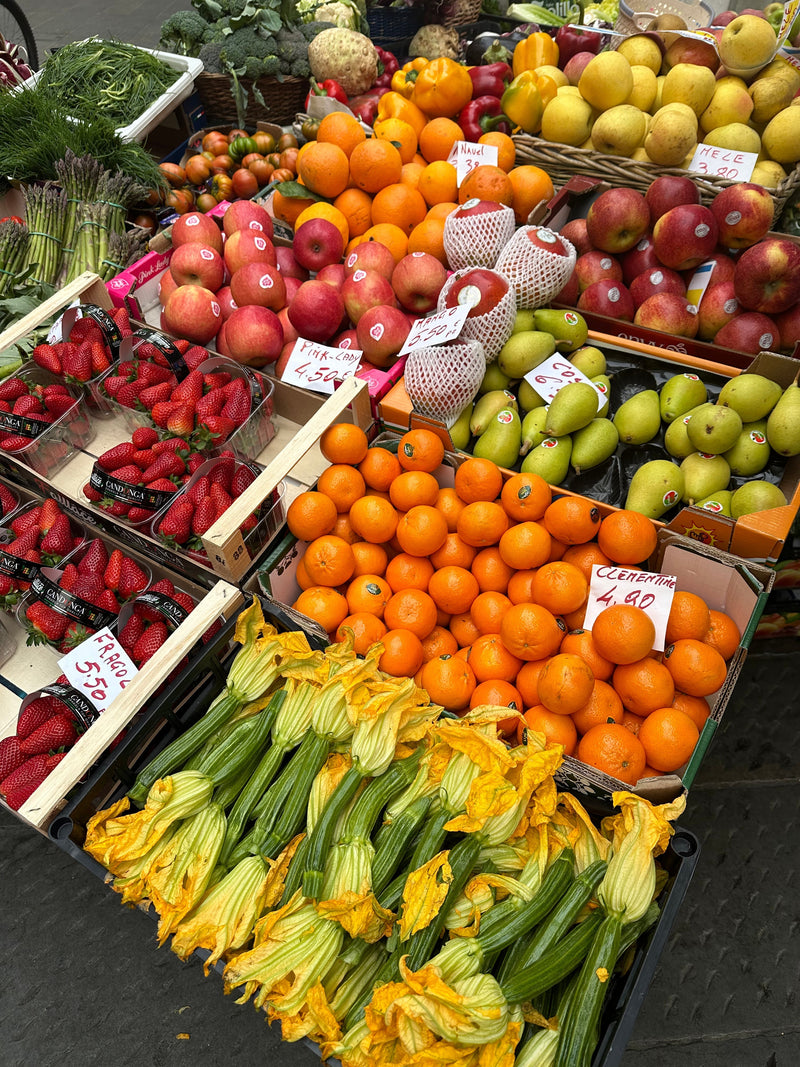 italian market showing fresh fruit and vegetables